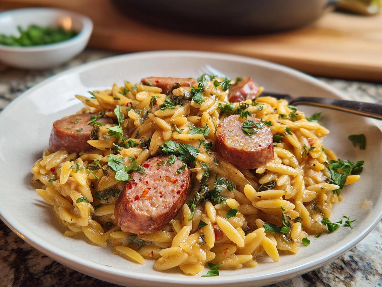 Creamy Chicken Sausage Orzo: Amazing 1-Pot Comfort - Creamy Chicken Sausage Orzo - additional detail