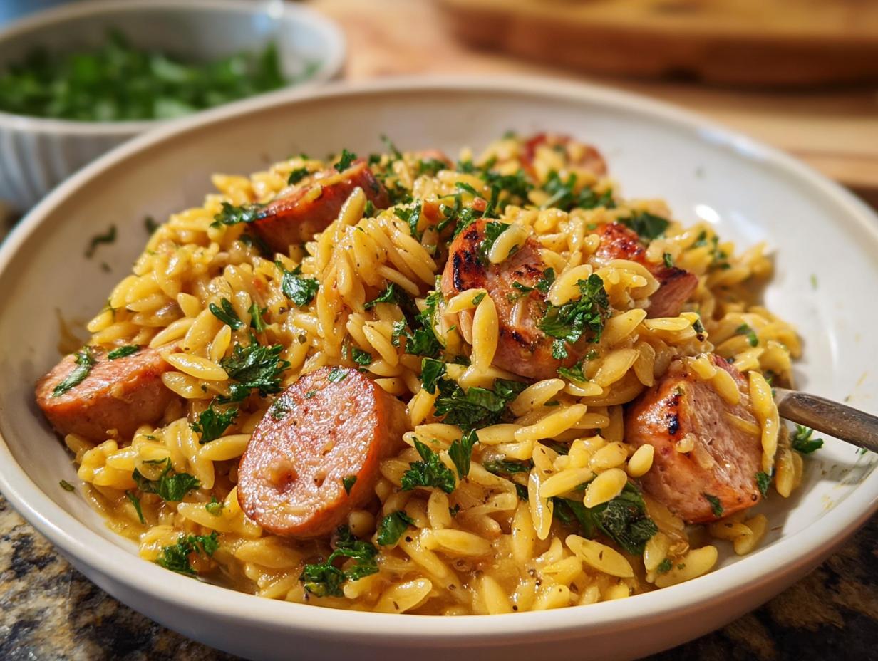 Creamy Chicken Sausage Orzo