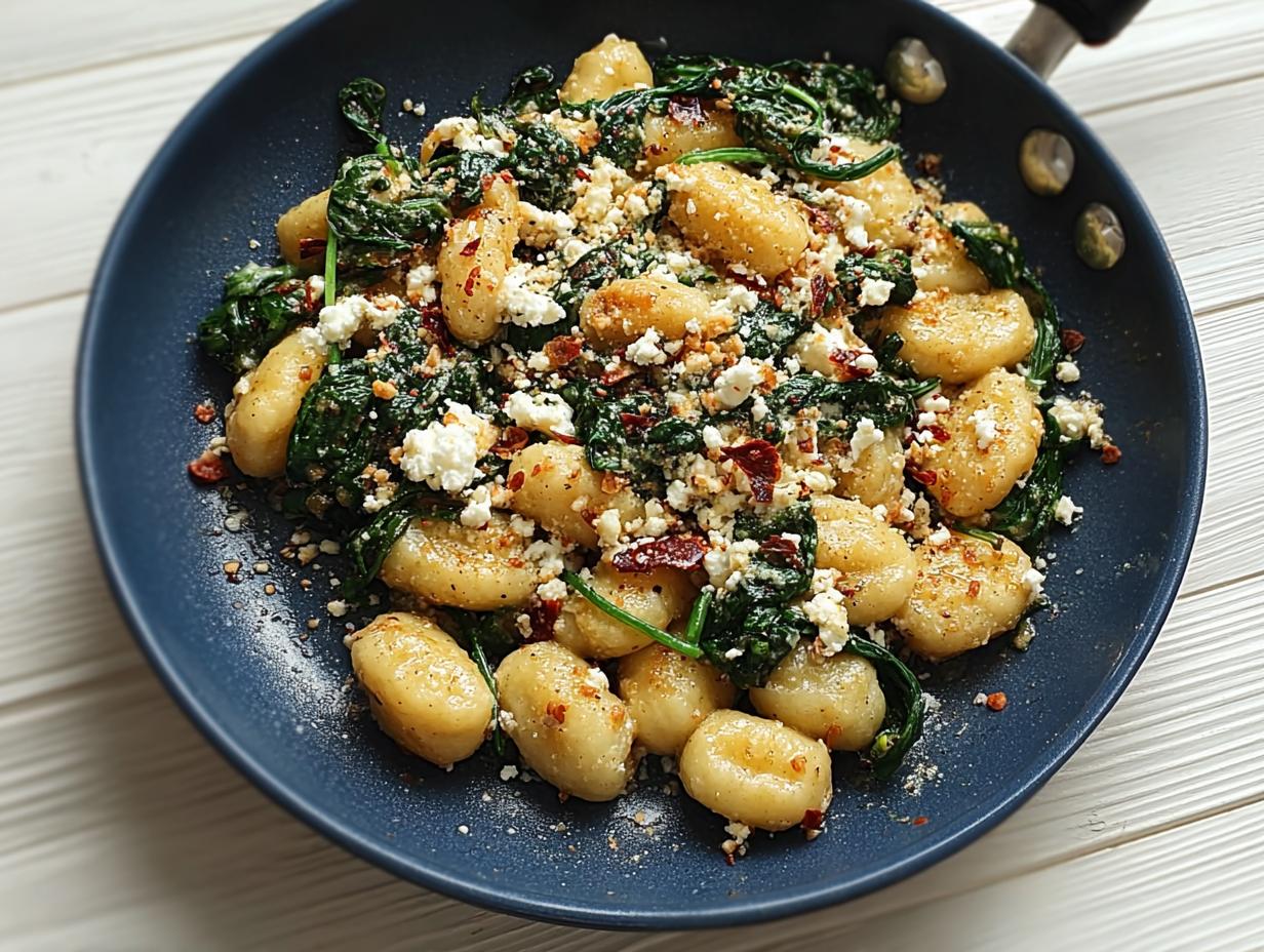 Creamy Gnocchi Spinach Feta