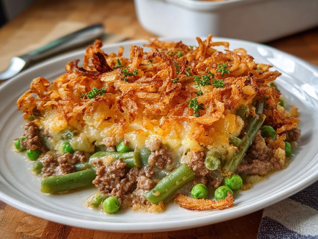 Hamburger Green Bean Casserole: 1 Easy Comfort Recipe - Hamburger Green Bean Casserole - main visual representation