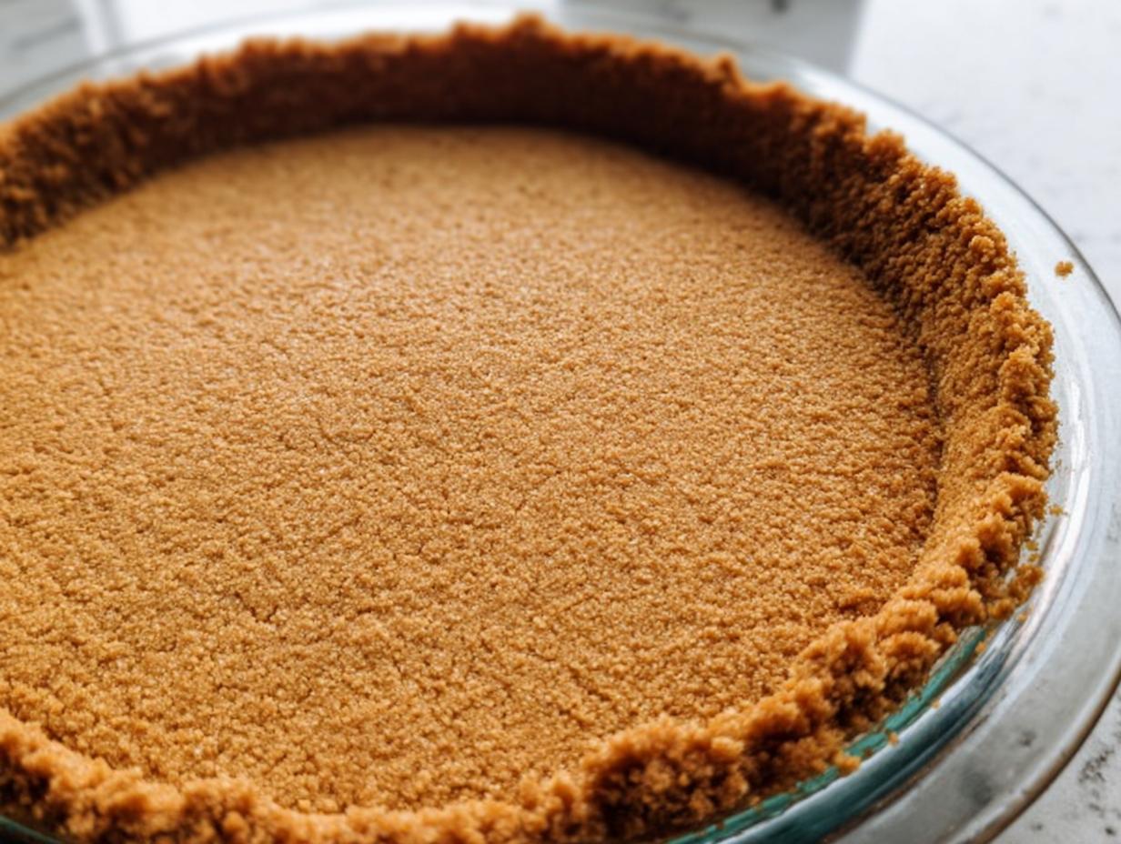 Perfect Pie Crust Graham Cracker Flavor - Pie Crust Graham Cracker - pressing crumbs into pie plate