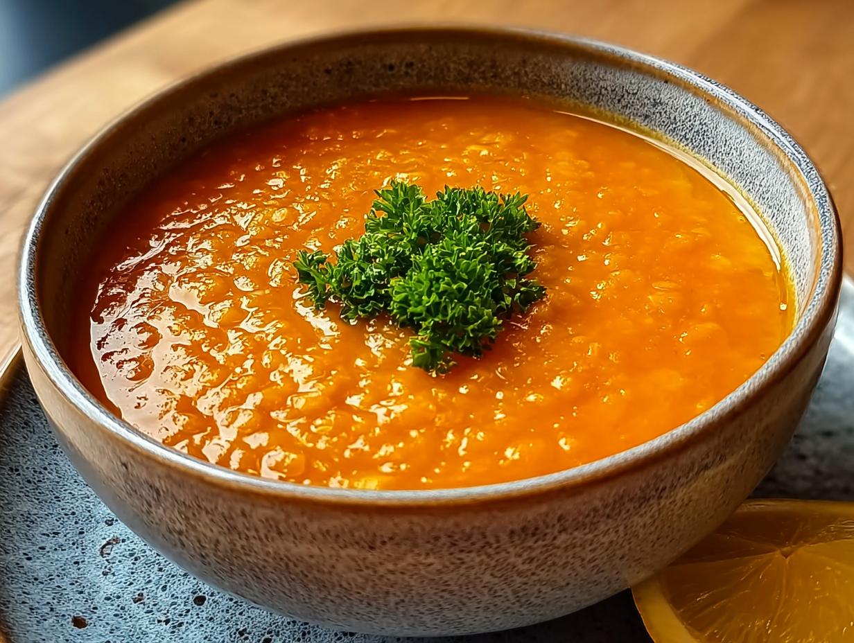 Red Lentil Soup: 30 Min Amazing Hearty Meal - Red Lentil Soup - additional detail