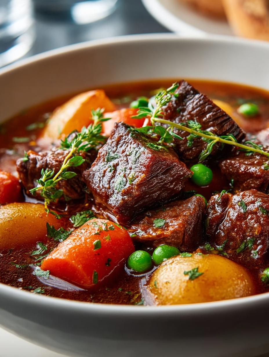 Hearty Beef Stew: A Cozy Hug in a Bowl with Tender Beef Chunks and Veggies - A Comforting Classic - Beef Stew - main visual representation