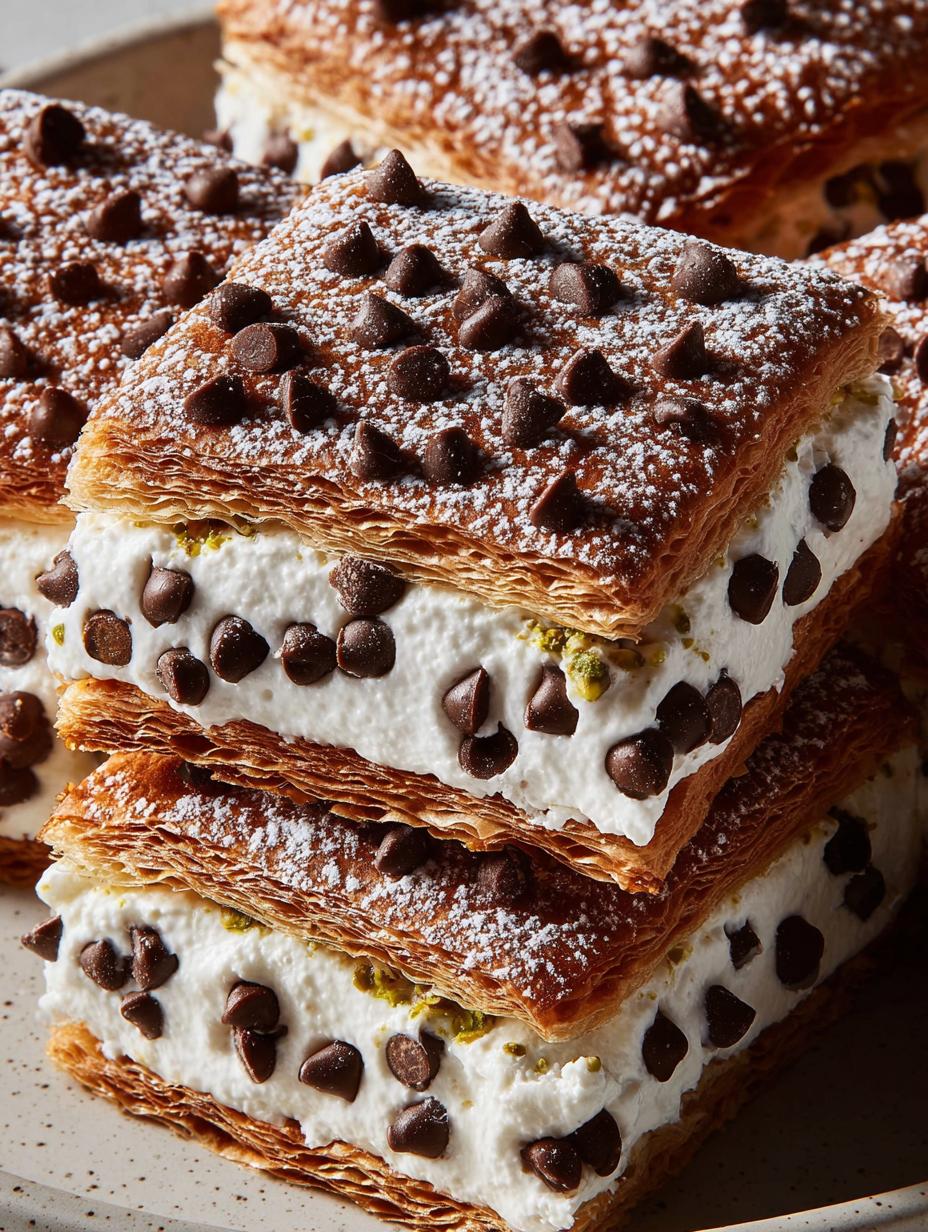 Cannoli Squares: Divine Easy Treat - Assembled cannoli squares ready for chilling