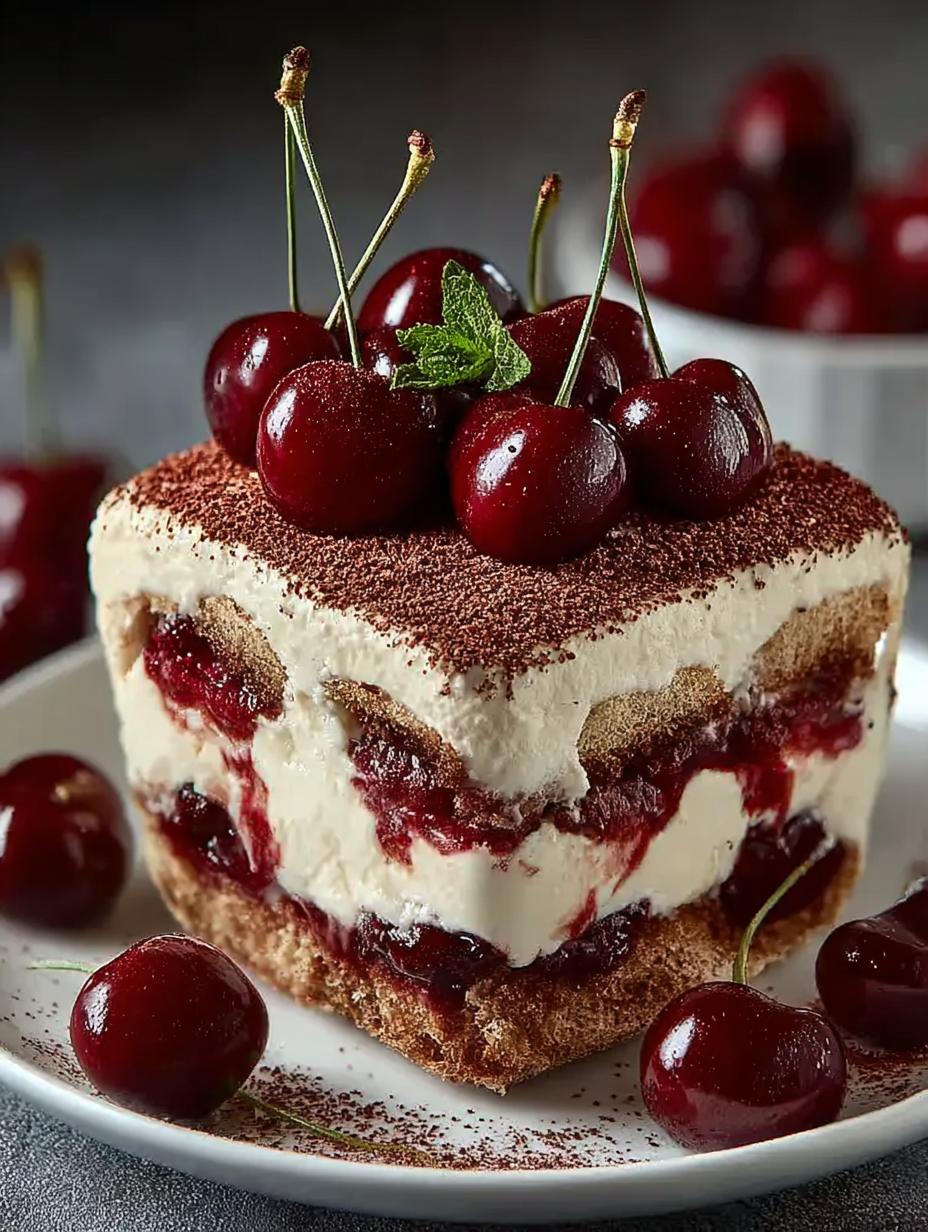 Cherry Amaretto Tiramisu: 8 Layers of Pure Bliss - Cherry Amaretto Tiramisu - main visual representation