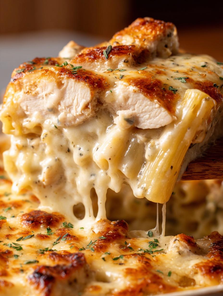 Amazing Chicken Alfredo Bake: 25 Minutes - Chicken Alfredo Bake - main visual representation