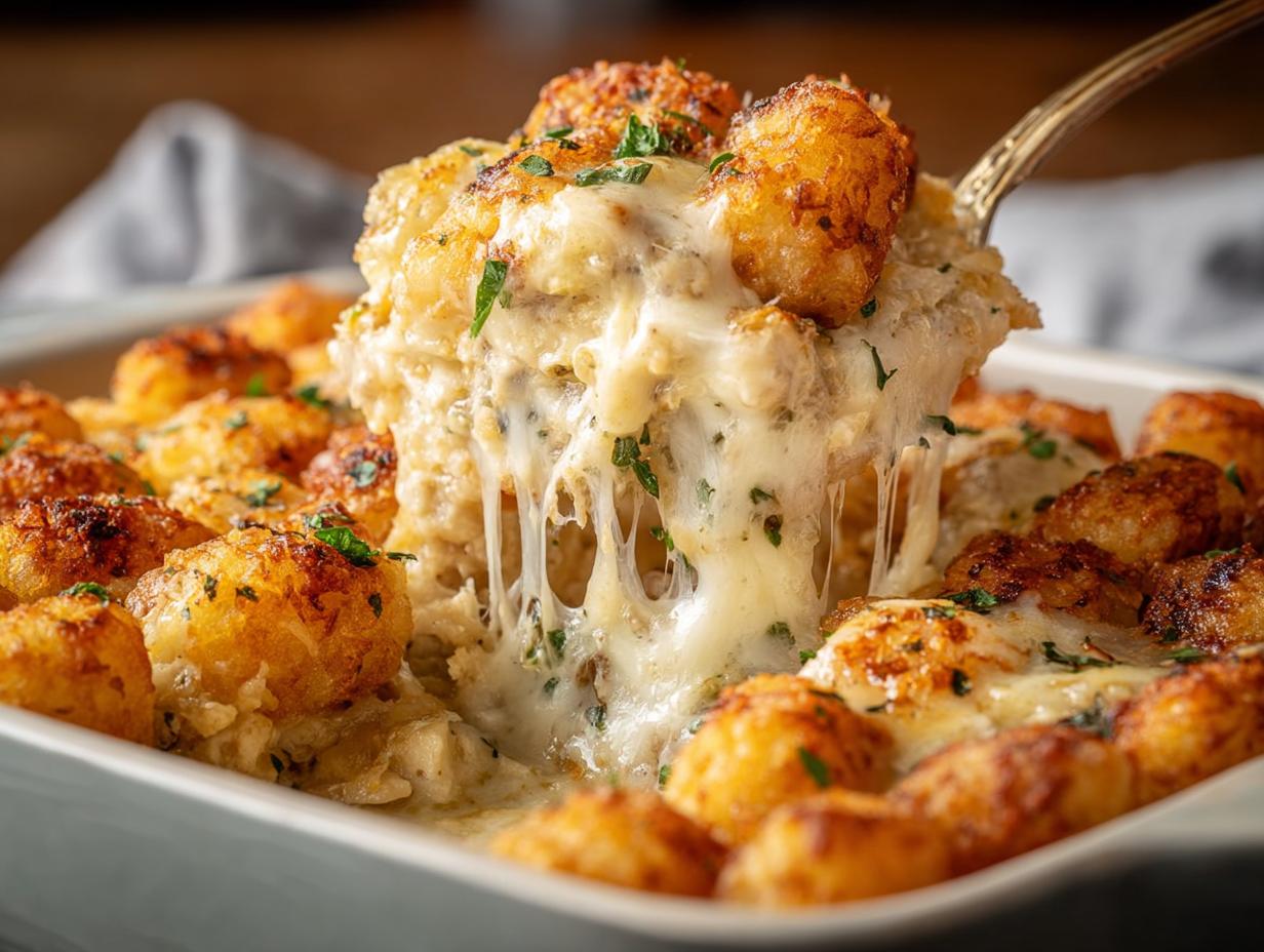 Chicken Alfredo Tater Tot