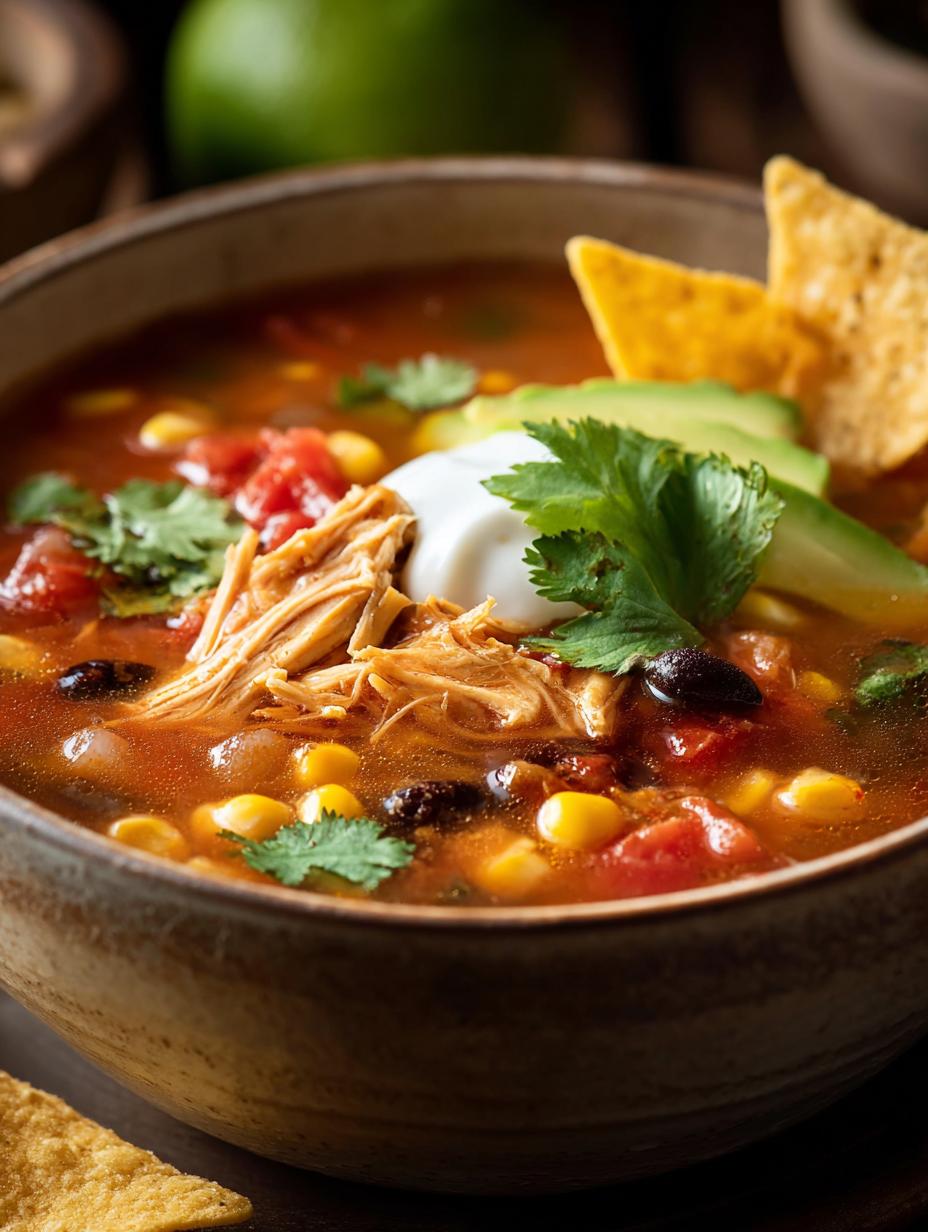 Authentic Chicken Taco Soup Recipe: 1 Easy Dish - Chicken Taco Soup - additional detail