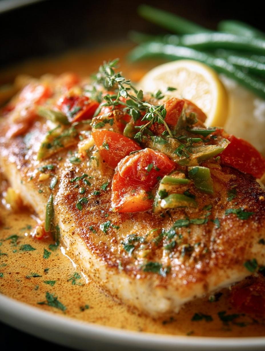 Masterful! Creamy Creole Red Snapper in 1 Fantastic Dish - Creamy Creole Red Snapper - main visual representation