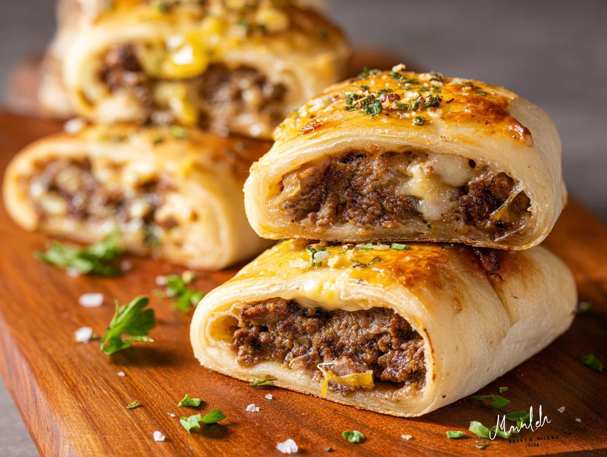 Garlic Butter Cheeseburger Roll: Amazing Bite - Garlic Butter Cheeseburger Roll - main visual representation
