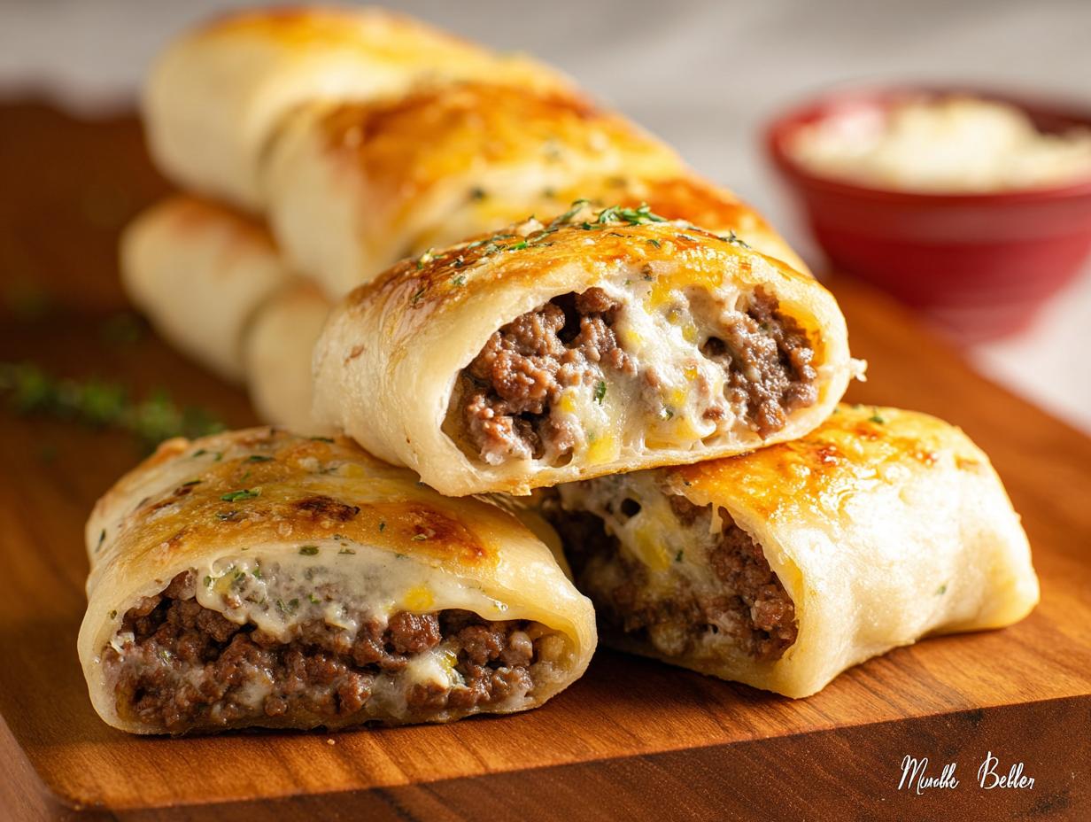 Garlic Butter Cheeseburger Roll