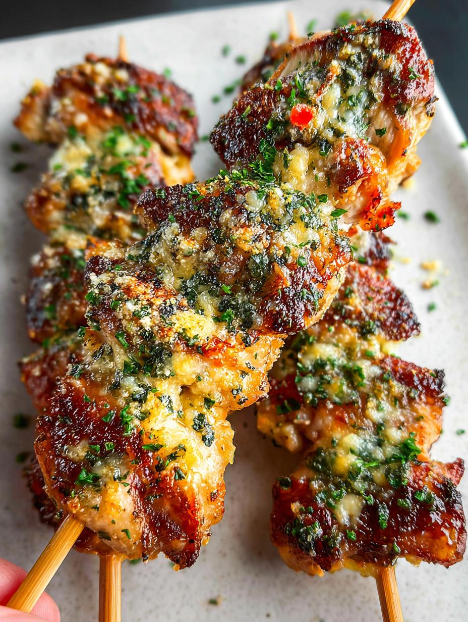 Irresistible Garlic Parmesan Chicken Skewers Recipe - Garlic Parmesan Chicken Skewers - additional detail