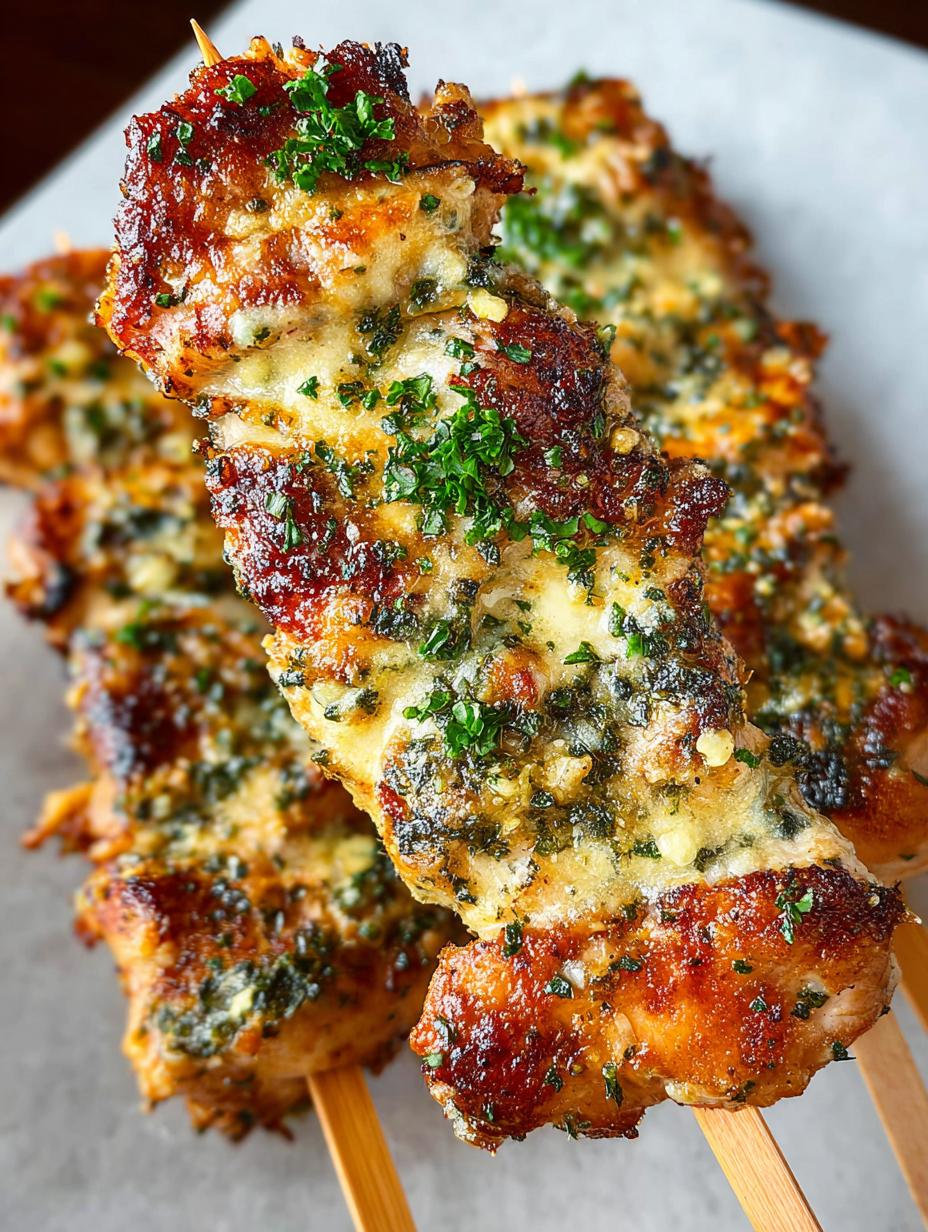 Garlic Parmesan Chicken Skewers