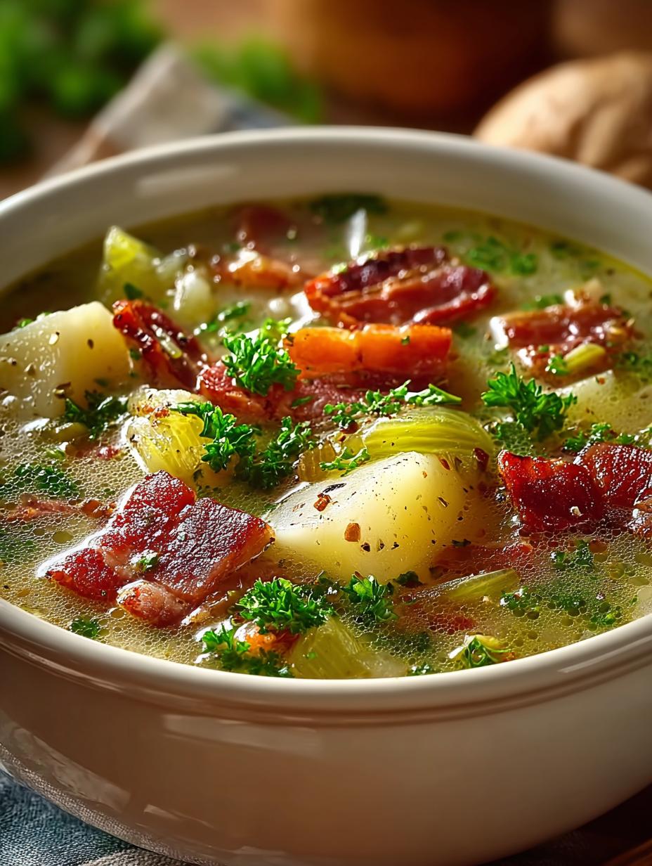 Irish Bacon Soup, Cabbage Potato Soup, Irish Soup Recipe