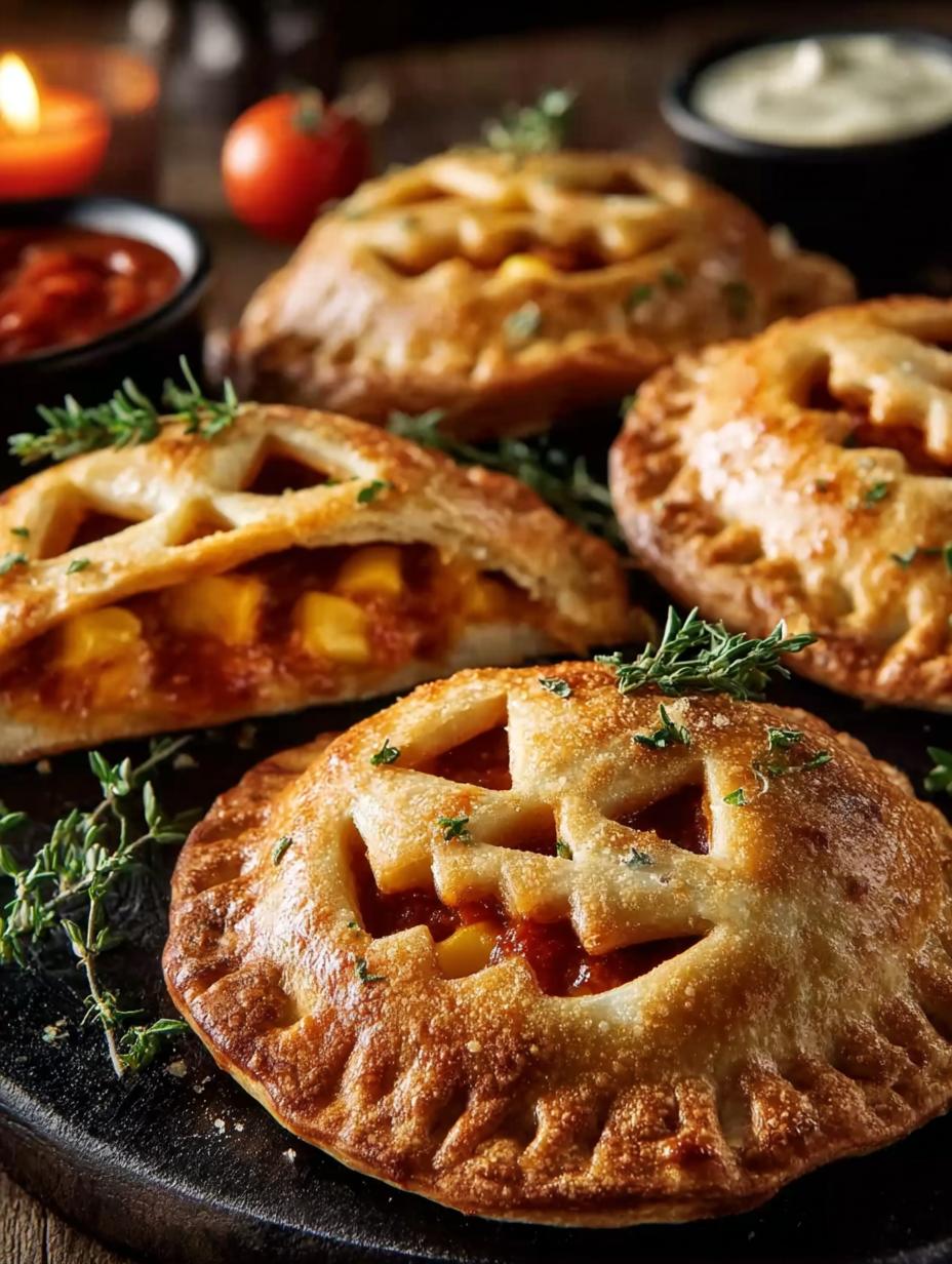 Jack-O'-Lantern Calzones, Halloween Treats, Easy Halloween Recipes, Festive Calzones