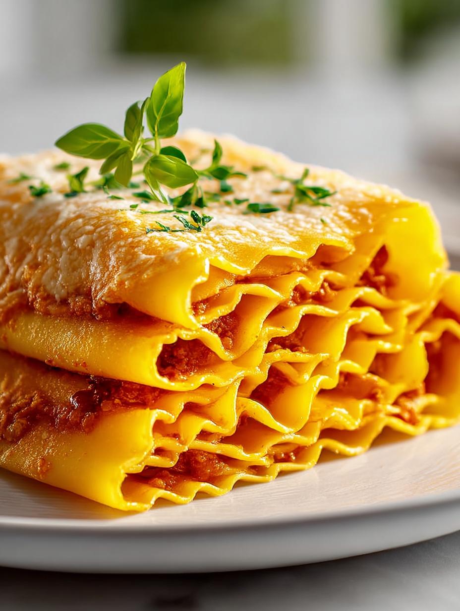 Close-up of perfectly boiled lasagna noodles, showing their tender and pliable texture, ready for layering in a delicious lasagna recipe