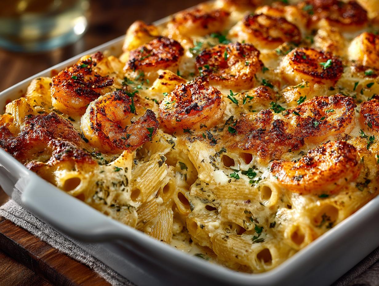 Shrimp Scampi Pasta Bake
