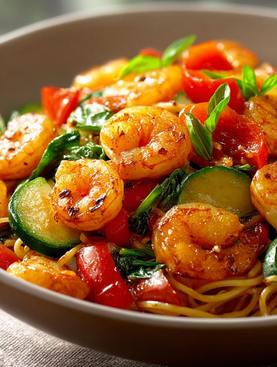 Succulent Shrimp Stir Fry with Vibrant Vegetables - A Healthy Delight! - Shrimp Stir Fry with - additional detail