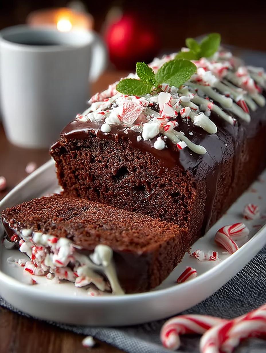 Irresistibly Delicious Chocolate Peppermint Loaf Recipe - Chocolate Peppermint Loaf - additional detail