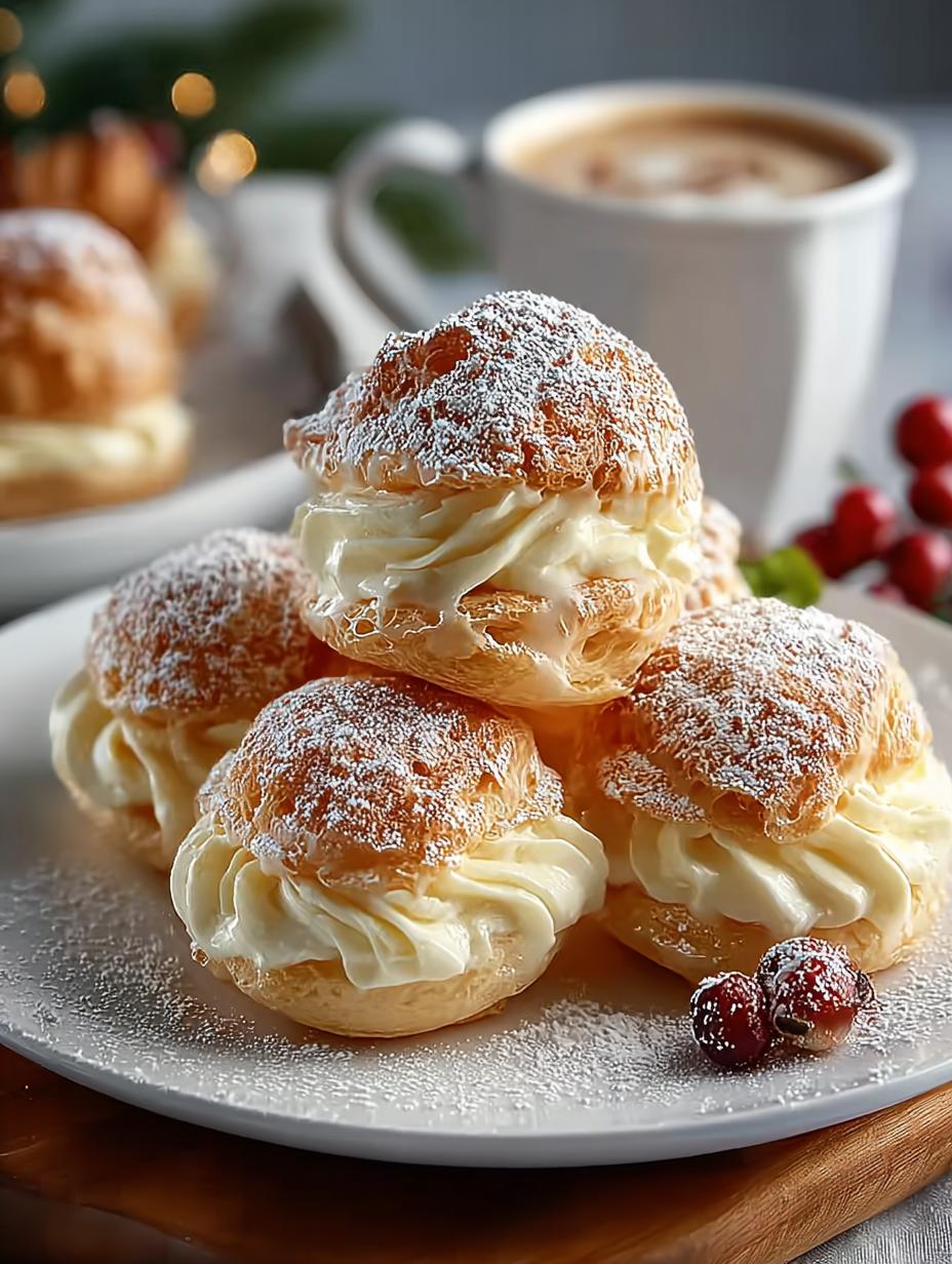 Delicious Eggnog Cream Puffs for Holiday Cheer - Eggnog Cream Puffs - main visual representation