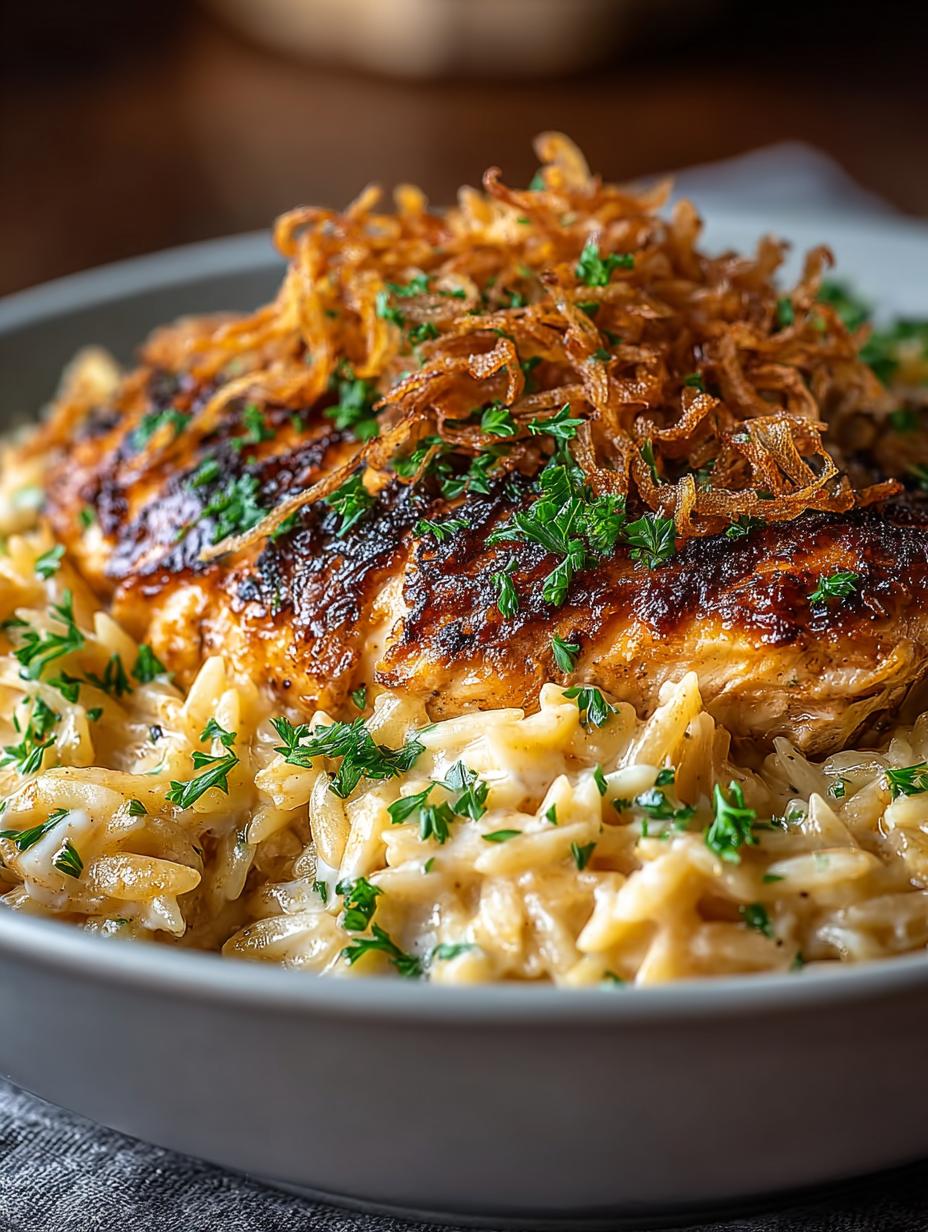 French Onion Chicken Orzo
