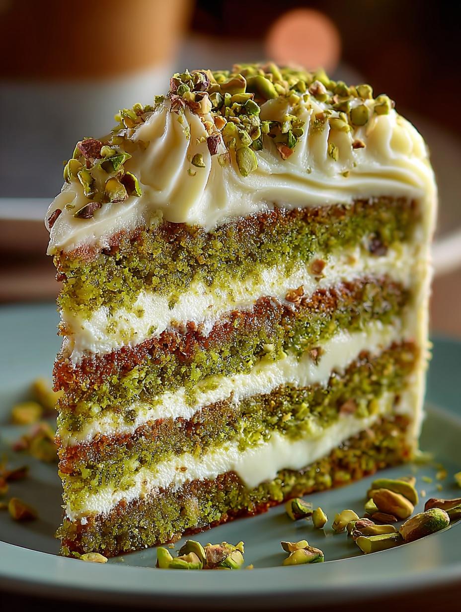Luscious Pistachio Cream Cake