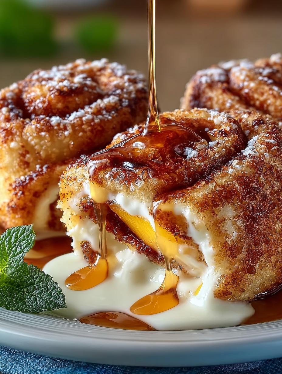 Peach Cheesecake Cinnamon Rolls: 12 Heavenly Bites - Peach Cheesecake Cinnamon Rolls - additional detail