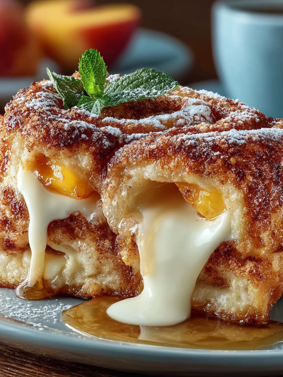 Peach Cheesecake Cinnamon Rolls