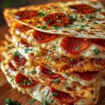 Pizza Quesadillas with Pepperoni