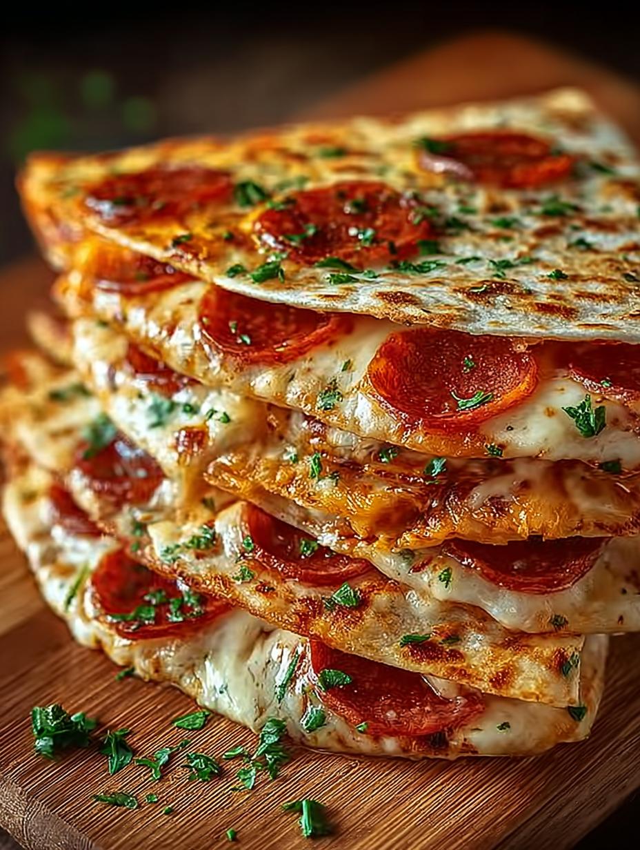 Pizza Quesadillas with Pepperoni