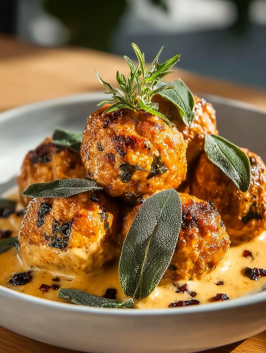 Pumpkin Chicken Meatballs Sage