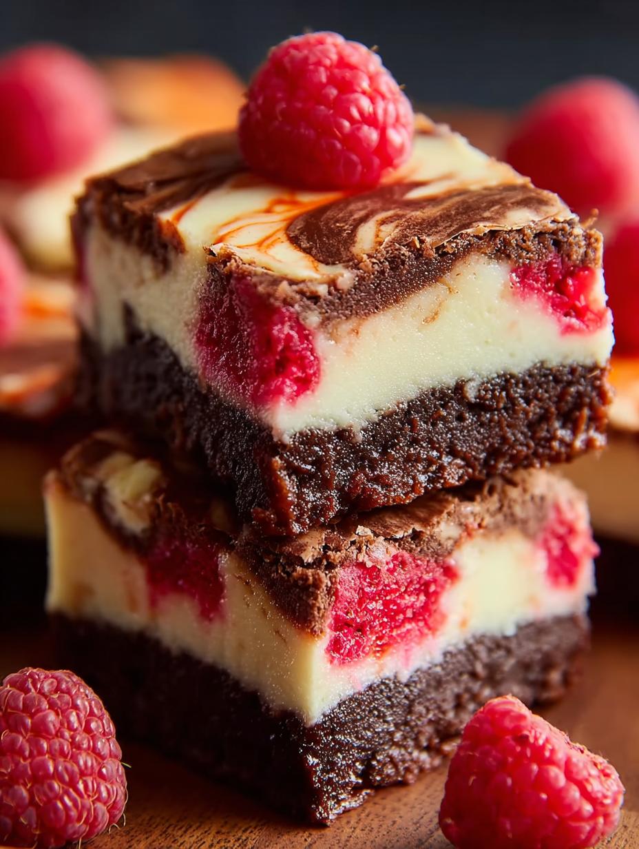 Decadent Raspberry Cheesecake Brownies Recipe - Raspberry Cheesecake Brownies - additional detail
