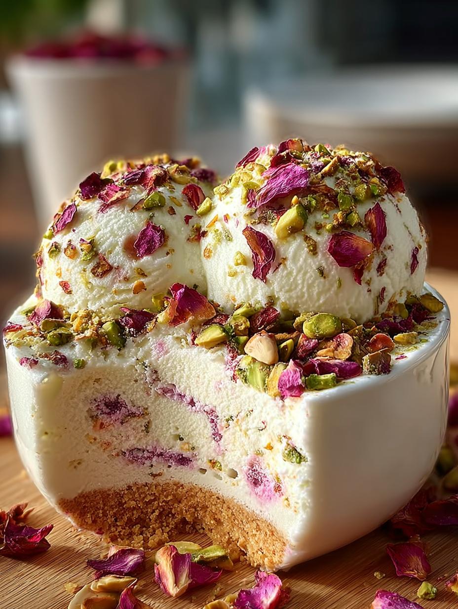 Rose Pistachio Cheesecake Ice: A Delightful 5-Minute Treat - Rose Pistachio Cheesecake Ice - main visual representation