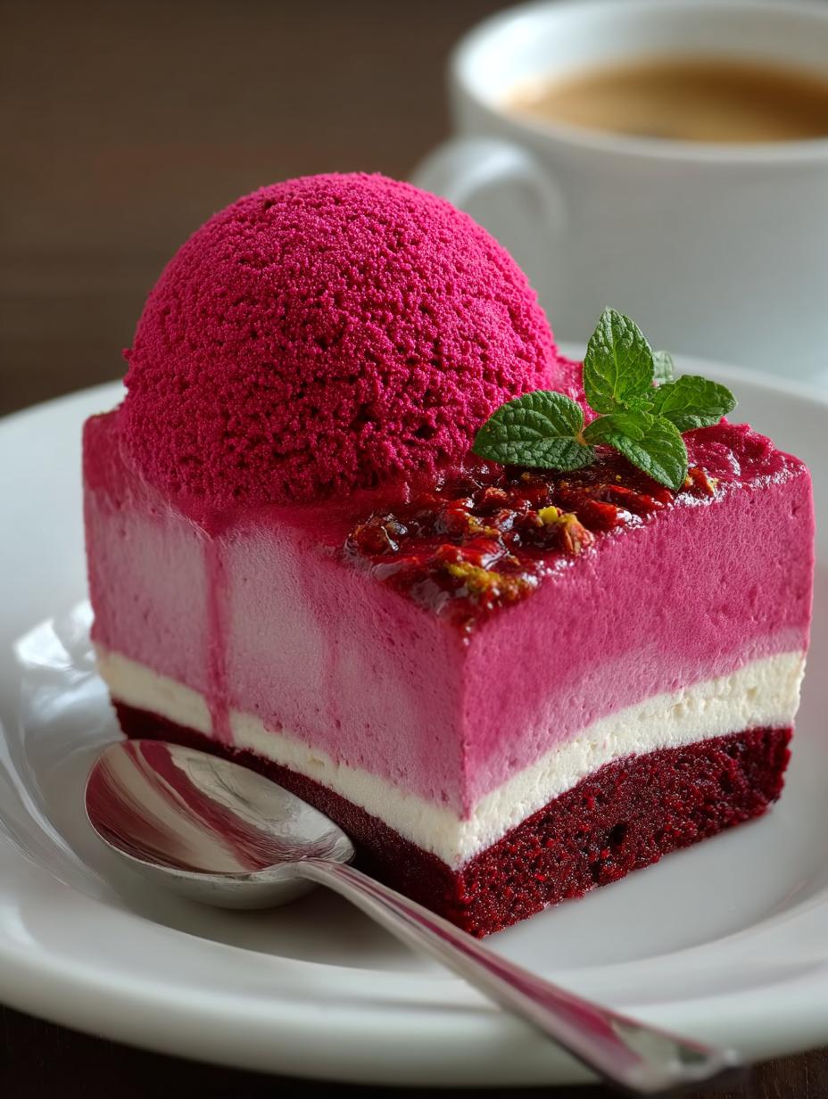 Irresistible White Chocolate Beetroot Cardamom Mousse served in elegant glasses