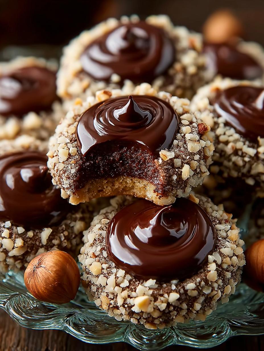 Delicious Chocolate Hazelnut Thumbprint Cookies Recipe - Chocolate Hazelnut Thumbprint Cookies - main visual representation