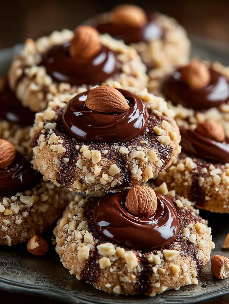 Delicious Chocolate Hazelnut Thumbprint Cookies Recipe - Chocolate Hazelnut Thumbprint Cookies - additional detail
