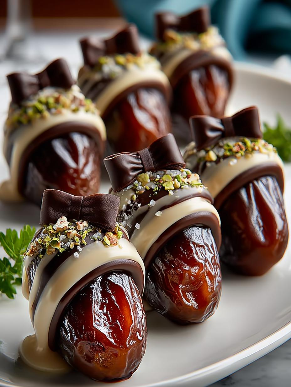Chocolate Tuxedo Stuffed Dates: 12 Irresistible Treats - Chocolate Tuxedo Stuffed Dates - additional detail