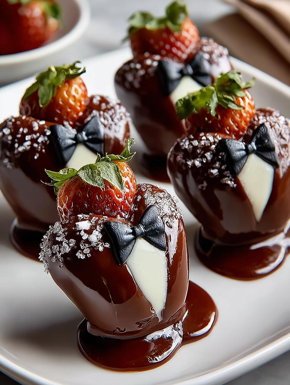 Chocolate Tuxedo Stuffed Dates