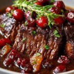 Crockpot Cranberry Balsamic Beef