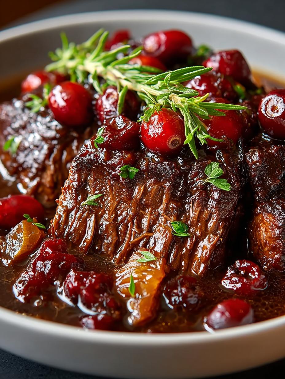 Crockpot Cranberry Balsamic Beef