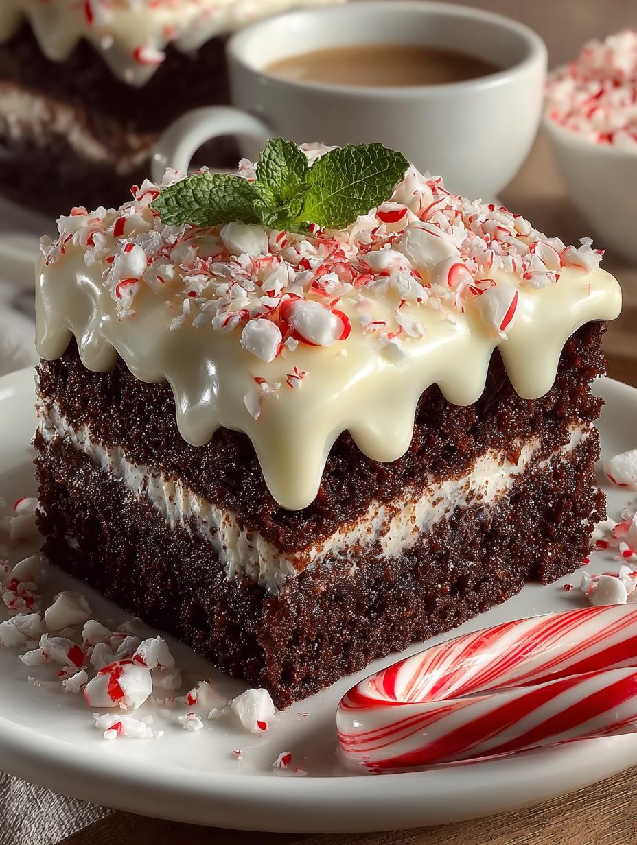 Festive Peppermint Mocha Cake