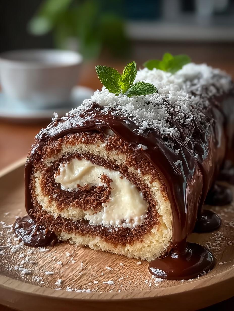 Decadent German Chocolate Cake Roll Recipe for Celebration - German Chocolate Cake Roll - additional detail