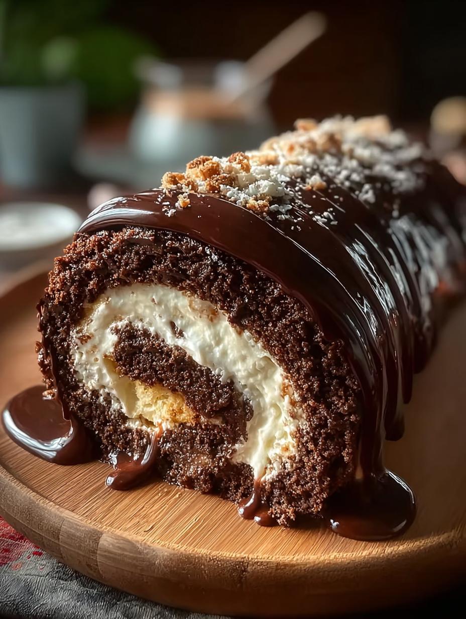 German Chocolate Cake Roll