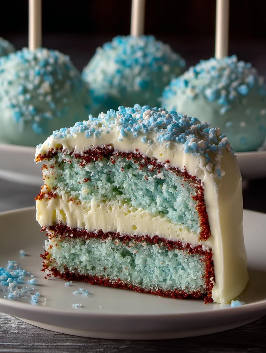 Irresistible Glacier Blue Velvet Cake with vibrant blue hue and creamy frosting
