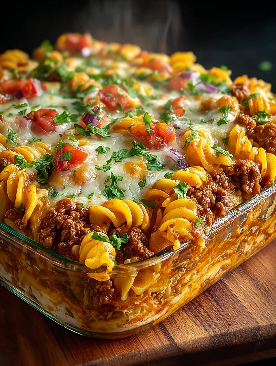 Delicious Loaded Taco Pasta Bake Recipe for Family Dinner - Loaded Taco Pasta Bake - main visual representation