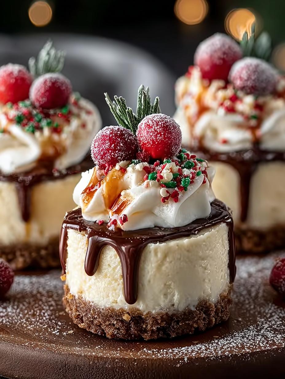 Delicious Mini Christmas Cheesecakes for Your Holiday Table - Mini Christmas Cheesecakes - additional detail