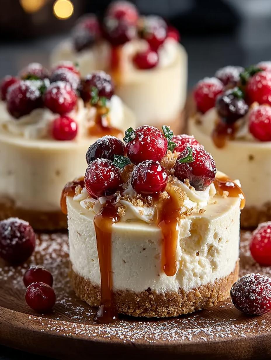 Mini Christmas Cheesecakes
