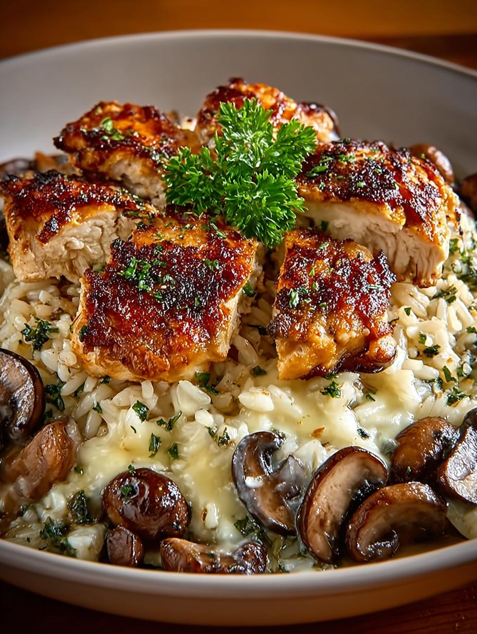 Mushroom Gruyere Chicken Rice