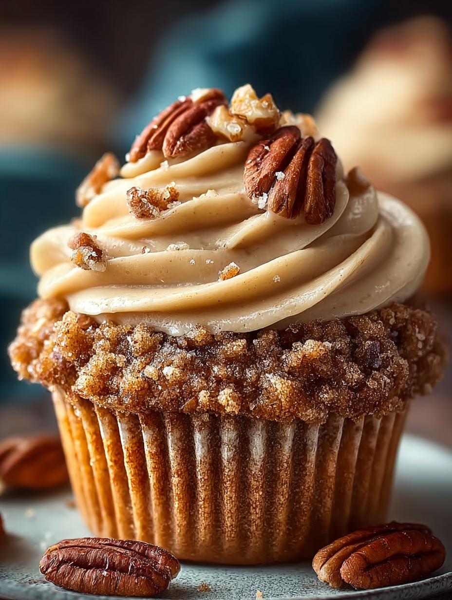 Pecan Pie Cupcakes with Brown Sugar Frosting Delight - Pecan Pie Cupcakes with - main visual representation