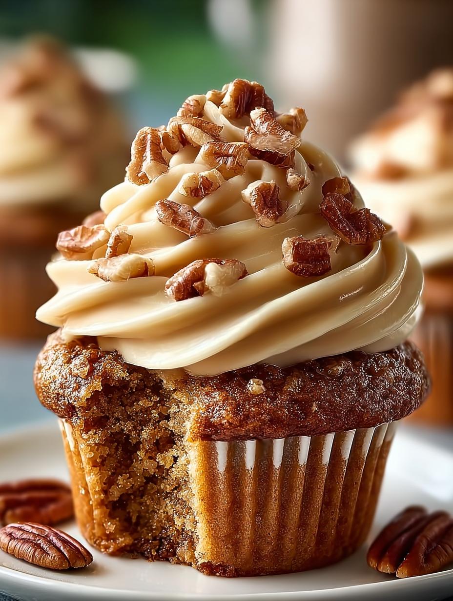 Pecan Pie Cupcakes with Brown Sugar Frosting Delight - Pecan Pie Cupcakes with - additional detail